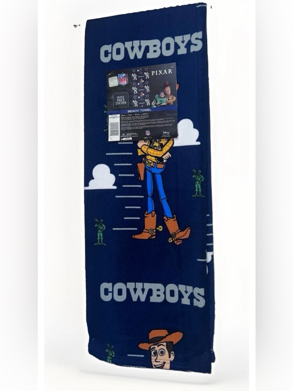 Pixar x Dallas Cowboys Officially Licensed NFL Football Beach Towel Blue/ White